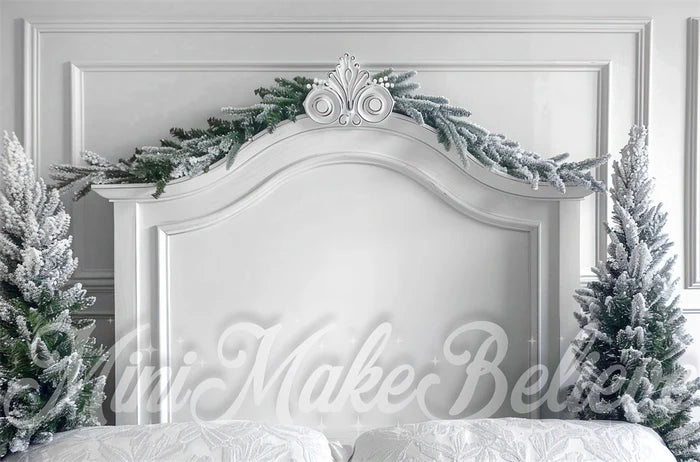 Kate Weihnachten Weißes Vintage-Holz-Kopfteil als Kulisse Entworfen von Mini MakeBelieve - Kate Backdrop.de