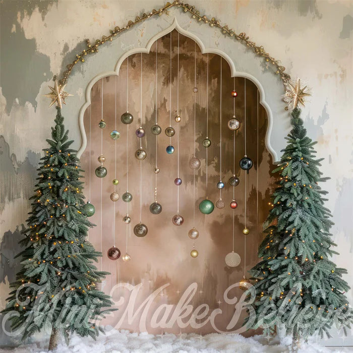 Kate Weihnachten Boho Retro Floral Bogen Kulisse Entworfen von Mini MakeBelieve - Kate Backdrop.de
