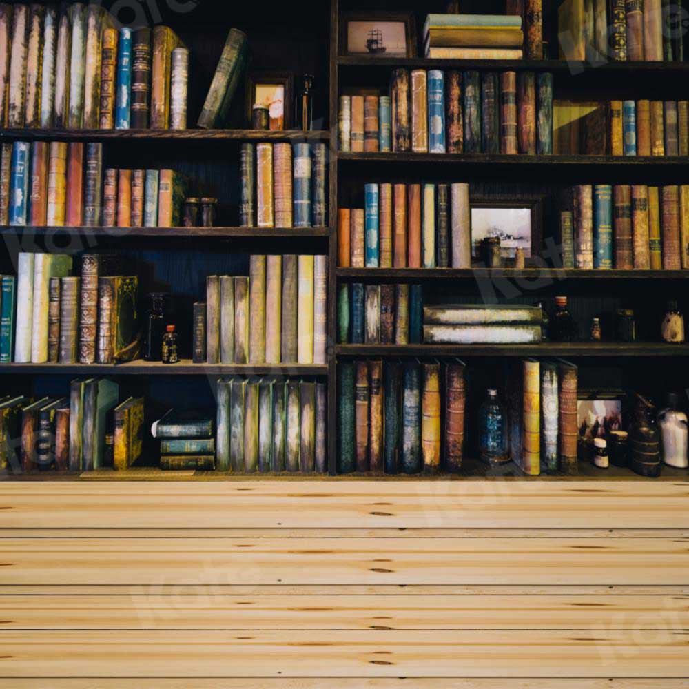 Kate Bibliothek Altes Bücherregal schulanfang Hintergrund schule für Fotografie - Kate Backdrop.de