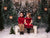 Kate Weihnachten Schneewald Lichter Fleece Hintergrund