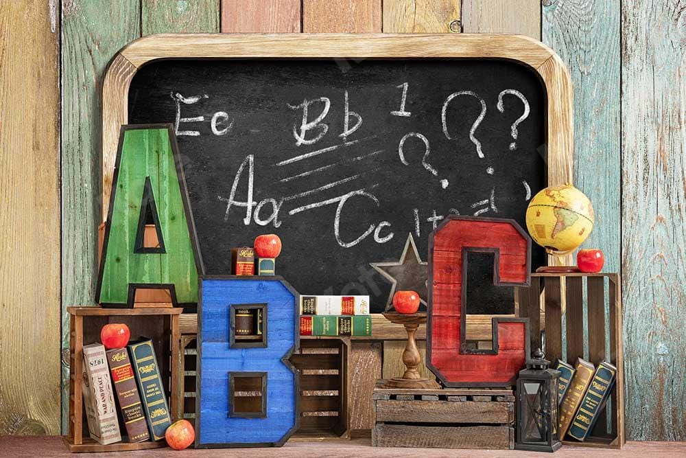Kate Zurück zur Schule Sommer Tafel ABC Fleece Hintergrund - Kate Backdrop.de