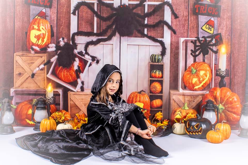 🚚RTS-Kate Halloween Herbst Kürbis Spinne Thanksgiving Hintergrund von Emetselch