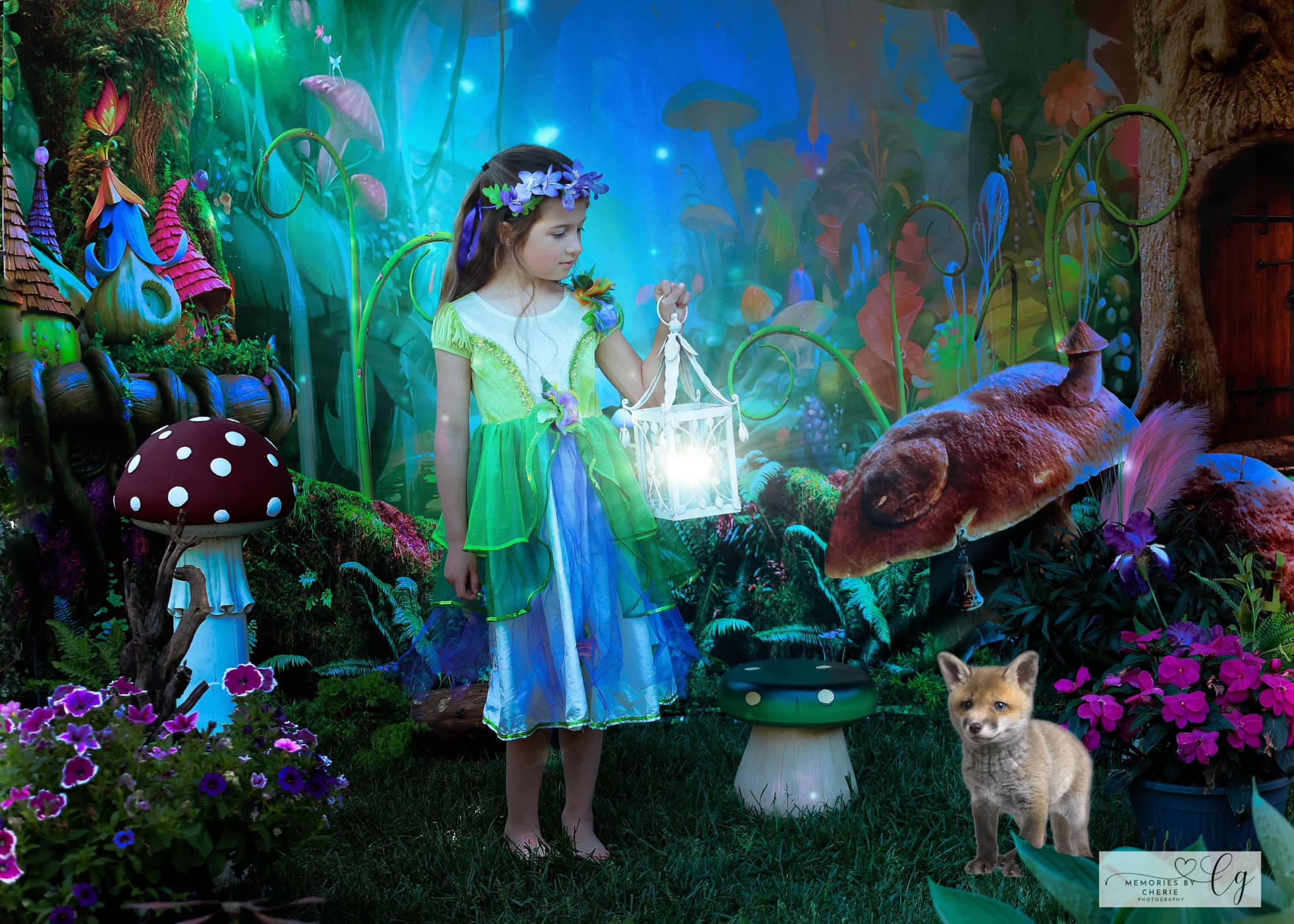 Kate Kinder Märchen bunte Wald Landschaft Geburtstag Hintergrund - Kate Backdrop.de