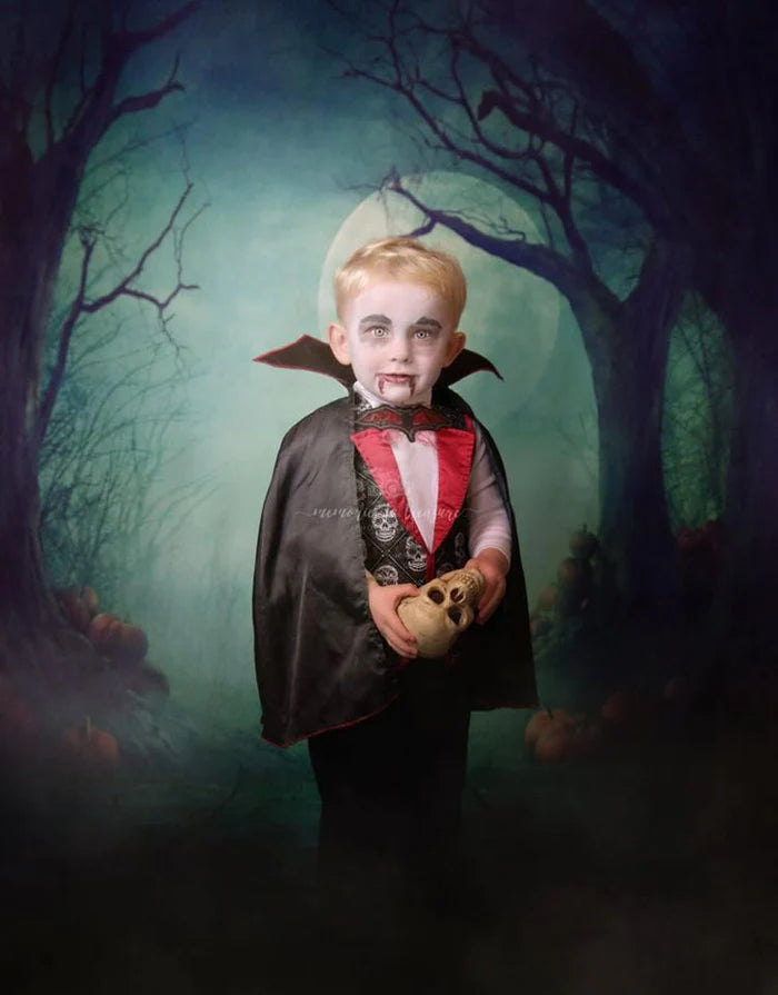 Kate Fotografie Fantastische Halloween Hintergründe Wald Nacht Mond - Kate Backdrop.de