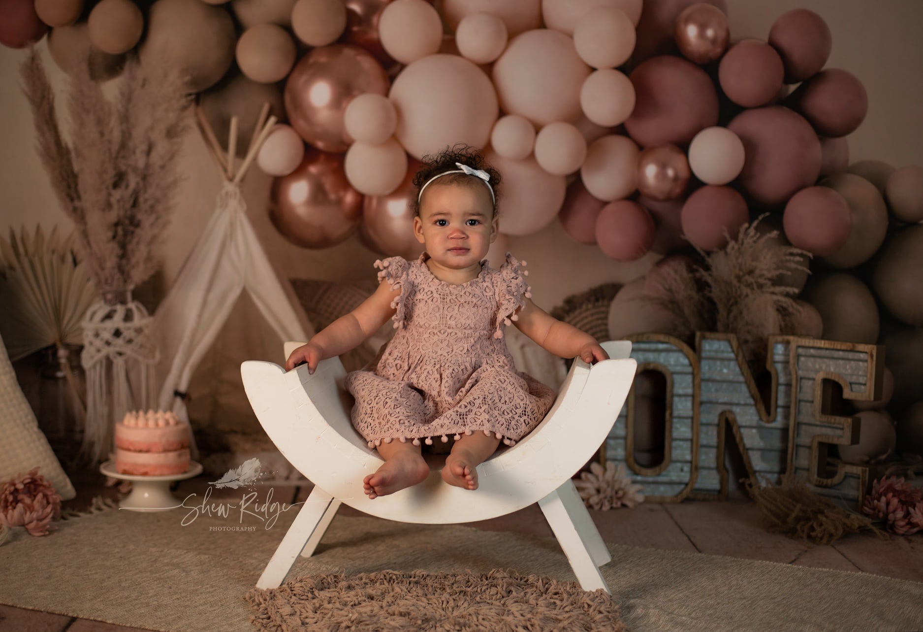 Kate Boho Ballons Zelt Frühling Fleece Hintergrund Entworfen von Mandy Ringe - Kate Backdrop.de