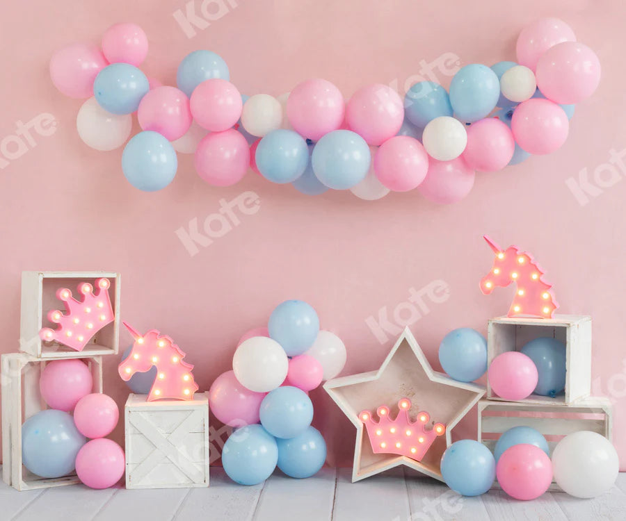 Kate Einhorn Luftballon Geburtstag Hintergrund von Emetselch - Kate Backdrop.de