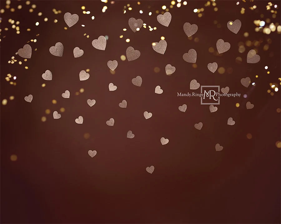 Kate Gold Valentinstag Hintergrund Glitter Herz von Mandy Ringe Fotograf - Kate Backdrop.de