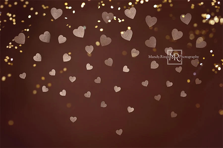 Kate Gold Valentinstag Hintergrund Glitter Herz von Mandy Ringe Fotograf - Kate Backdrop.de