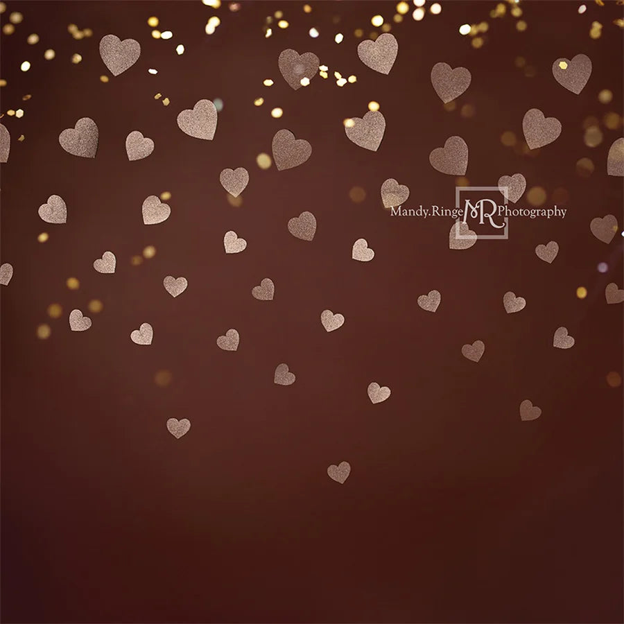 Kate Gold Valentinstag Hintergrund Glitter Herz von Mandy Ringe Fotograf - Kate Backdrop.de