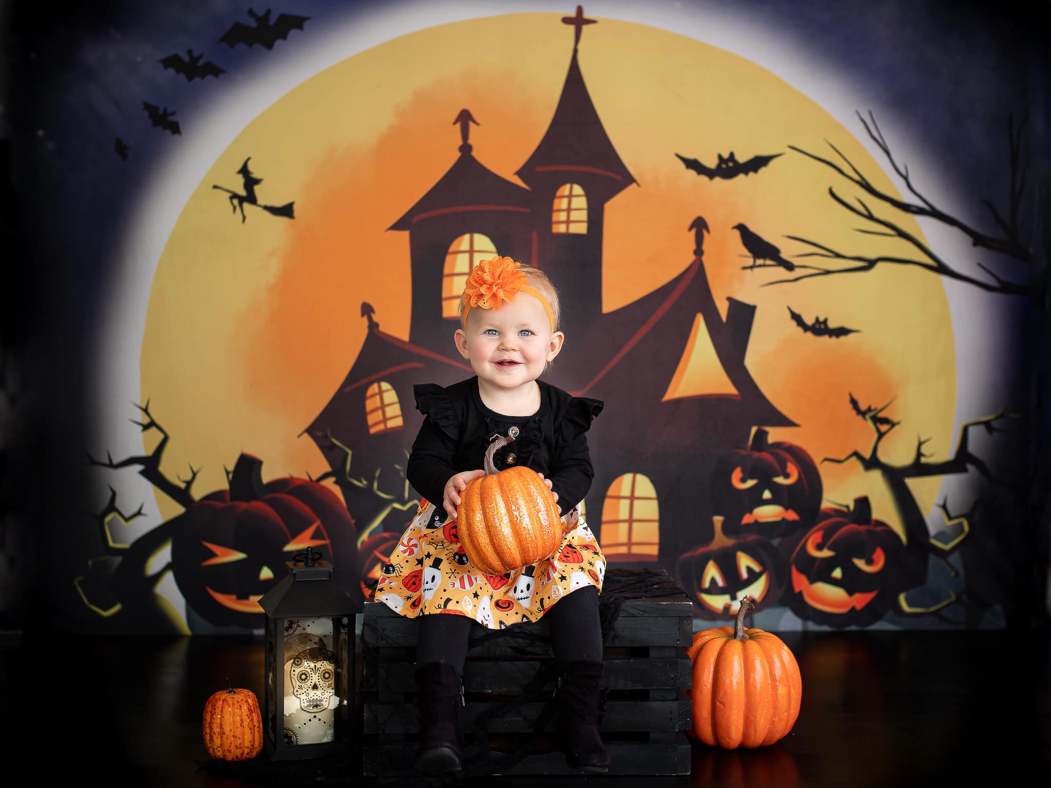 Kate Halloween Hintergrund Kürbisse Hexenhaus Entworfen von  Chain
