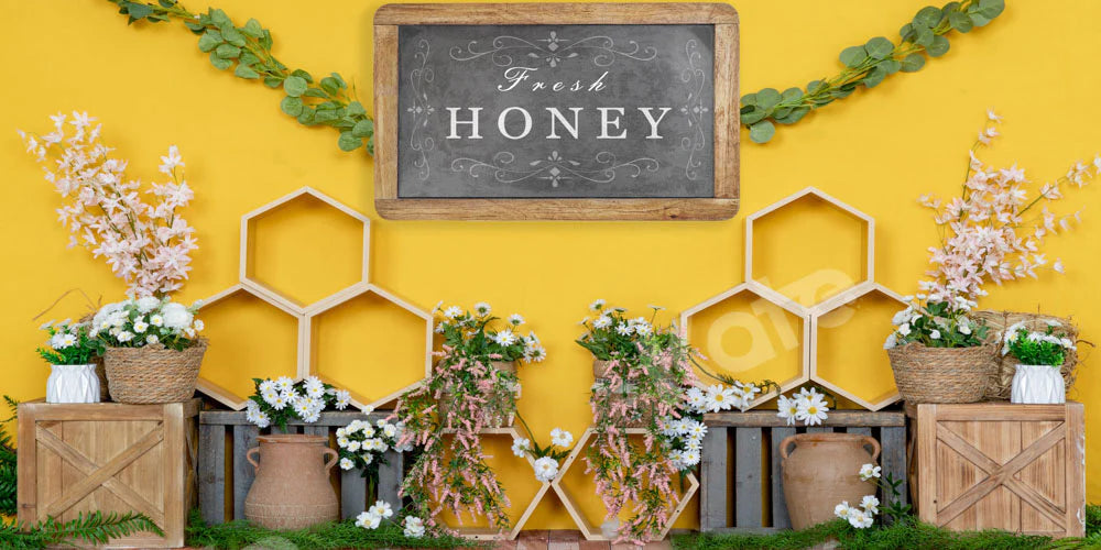Kate Honigwabe Hintergrund Gelb Sommer Frischer Honig von Emetselch