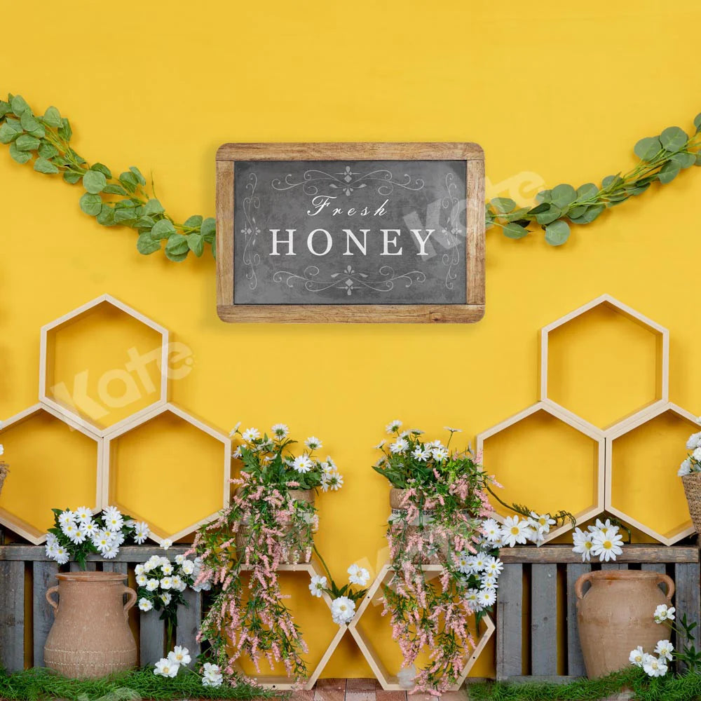 Kate Honigwabe Hintergrund Gelb Sommer Frischer Honig von Emetselch