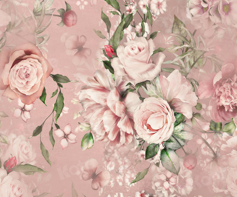 Kate Rosa Blumen Hintergrund für Fotografie - Kate Backdrop.de