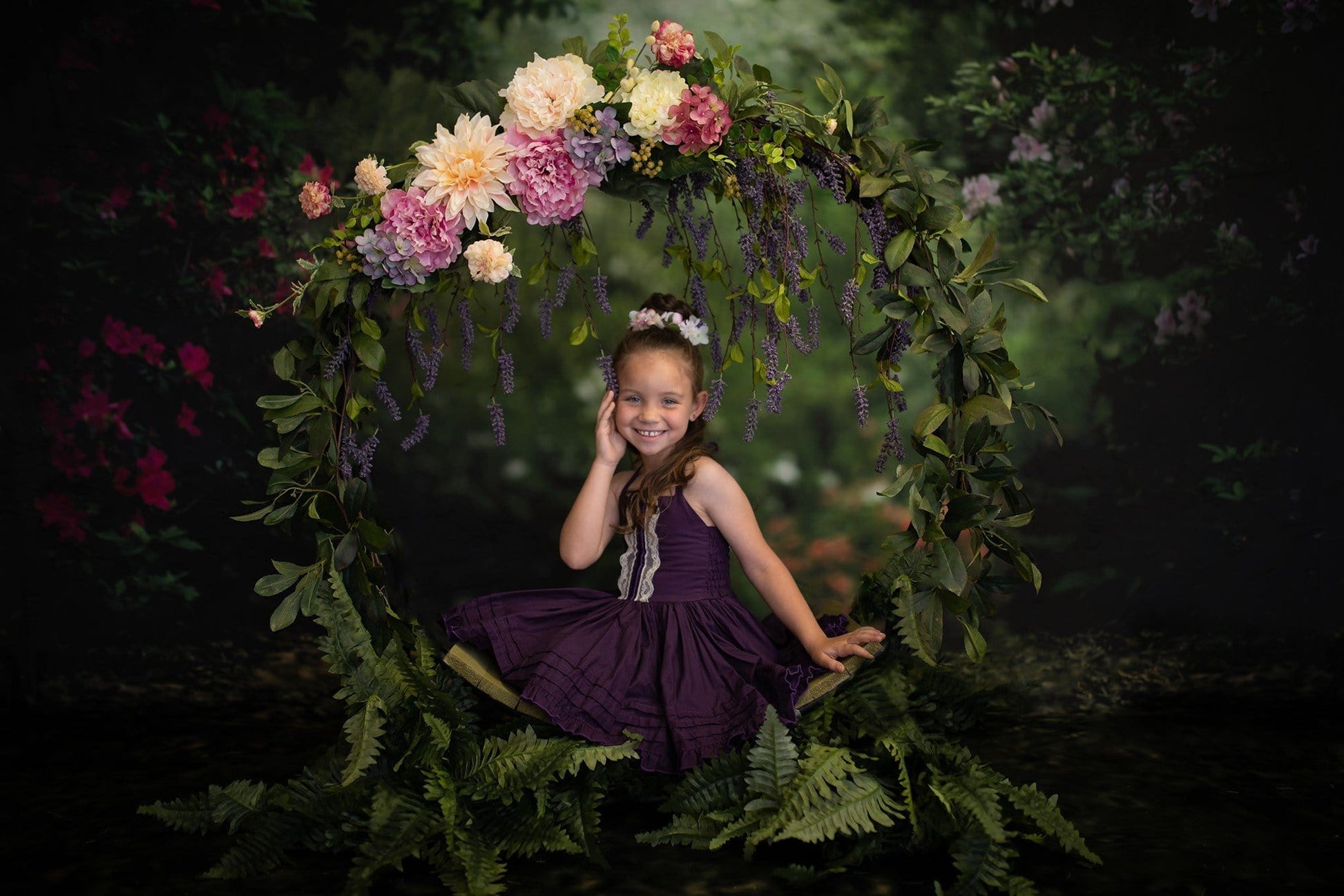 Kate Rosa Blumengarten Frühling Hintergrund für Fotografie von Pine Park Collection - Kate Backdrop.de