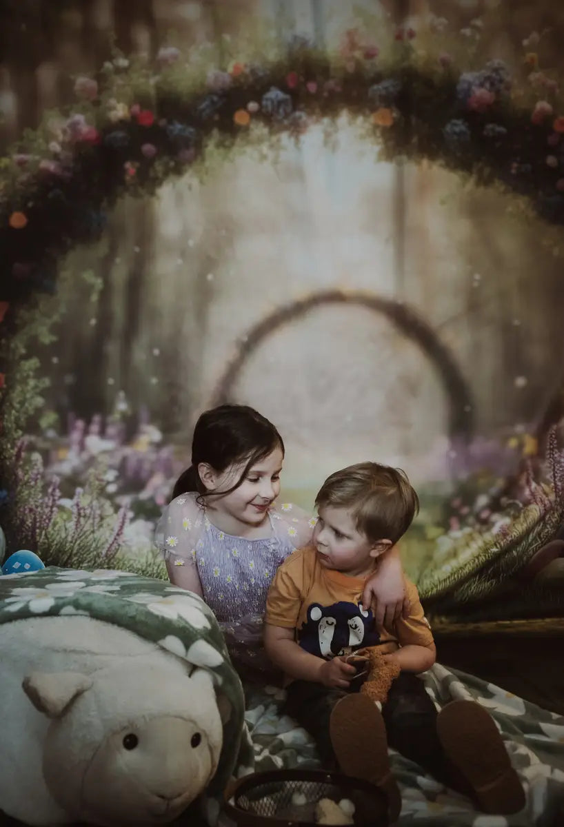 Kate Verträumte Ostern Blumenbogen Pfad Kombi-Hintergrund von Patty Robert