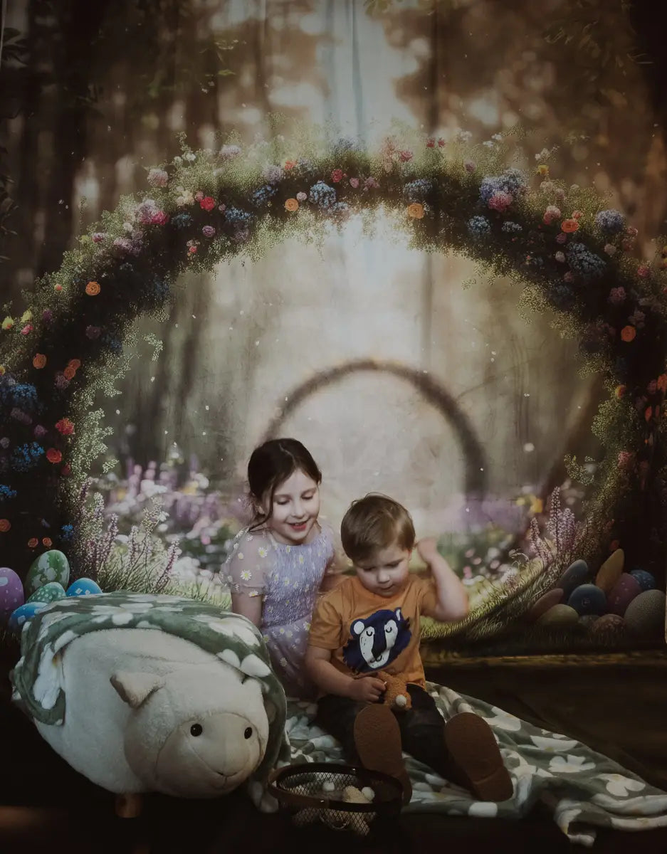 Kate Verträumte Ostern Blumenbogen Pfad Kombi-Hintergrund von Patty Robert