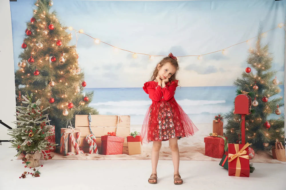 Kate Weihnachten Strand Meer Hintergrund von Chain Photography