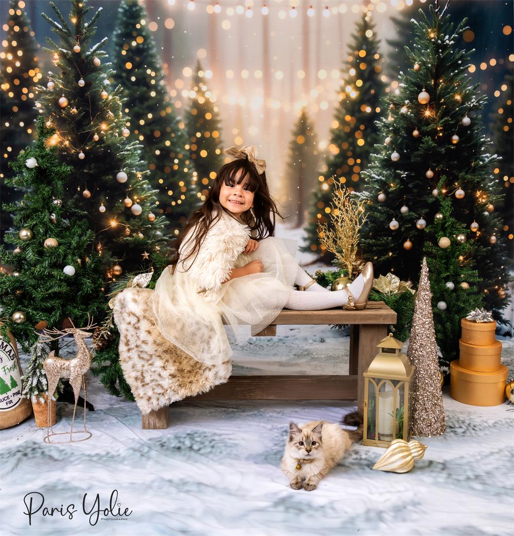 ⚡Blitzangebote --Kate Weihnachten im Freien Wald Hintergrund Entworfen von Emetselch - Kate Backdrop.de