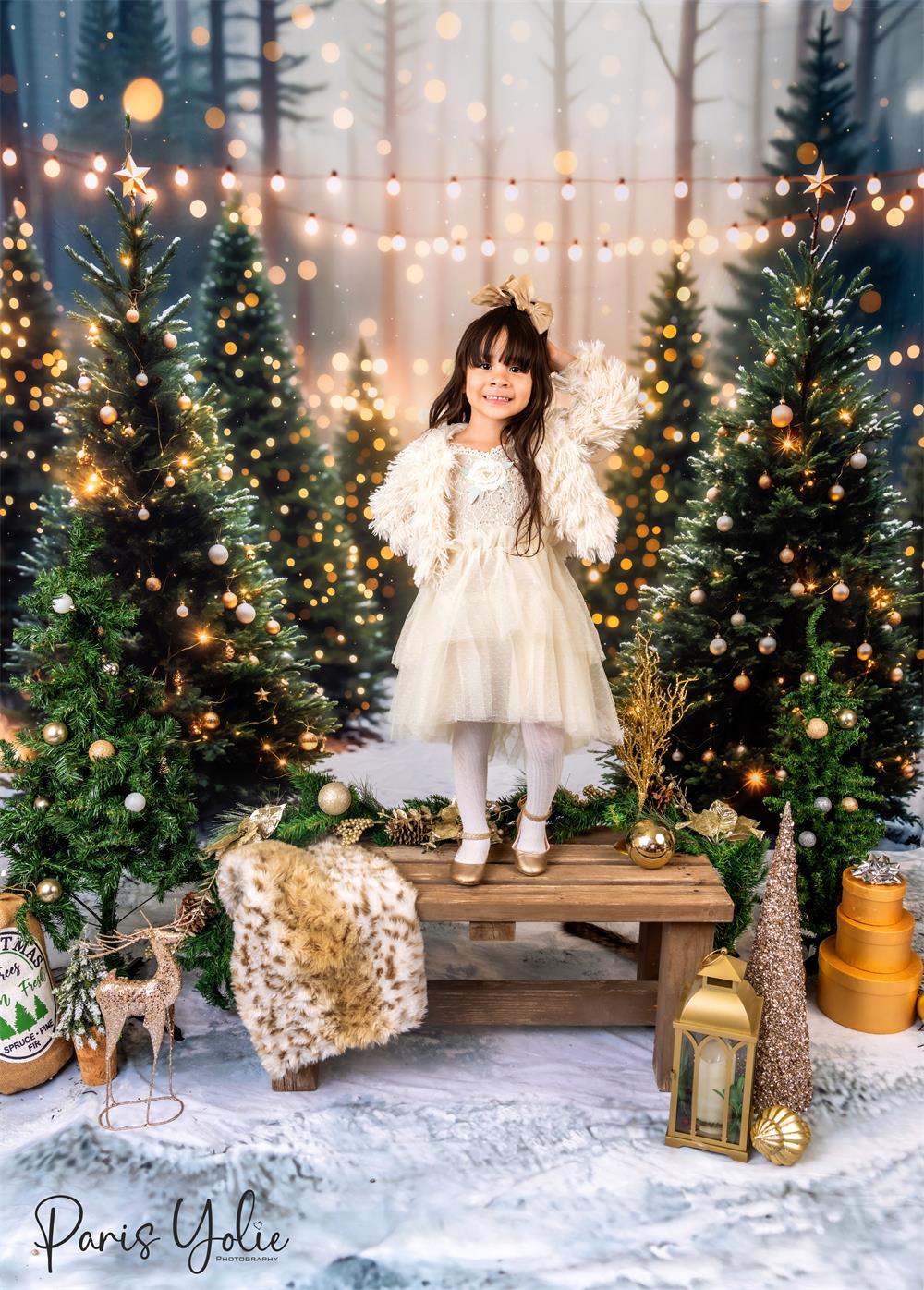 ⚡Blitzangebote --Kate Weihnachten im Freien Wald Hintergrund Entworfen von Emetselch - Kate Backdrop.de