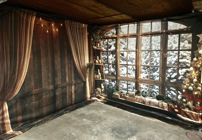 Kate Weihnachten -Baum Winter Schnee Holz Zimmer SetKate Weihnachten Holly Fenster Tür Schwarz Zimmer Set