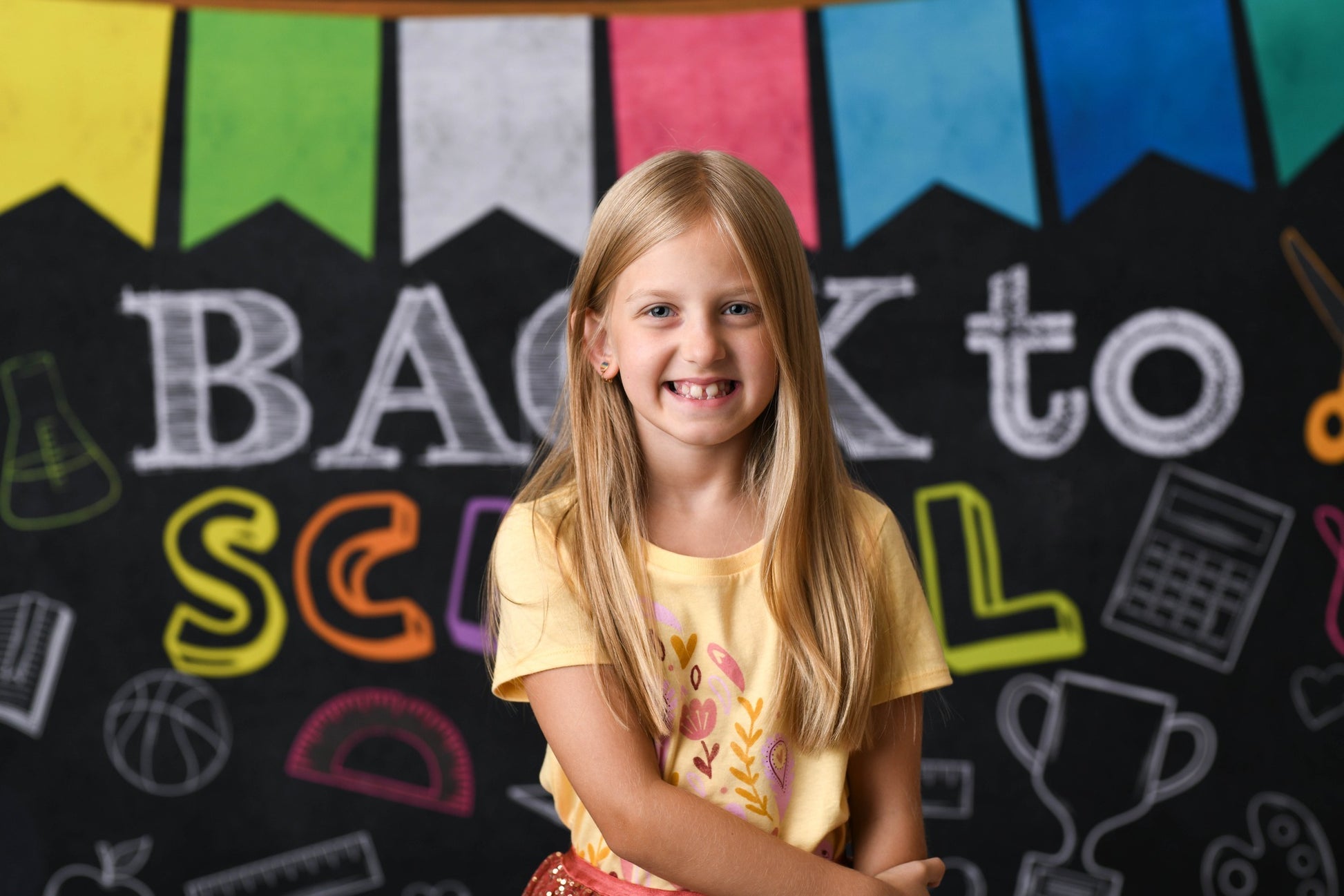 Kate Zurück zu Schule Hintergrund Blackboard Flag für Fotografie - Kate Backdrop.de