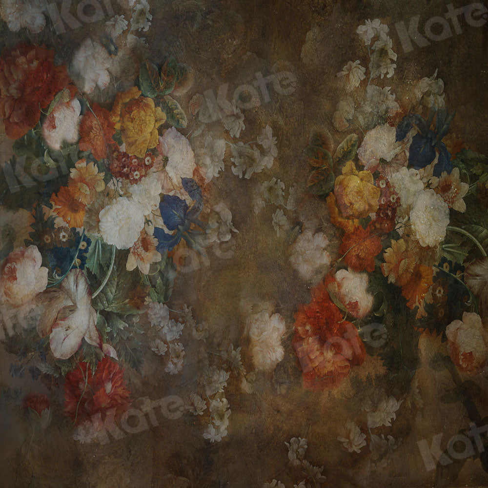 Kate Fine Art Retro Florals Hintergrund für Fotografie - Kate Backdrop.de