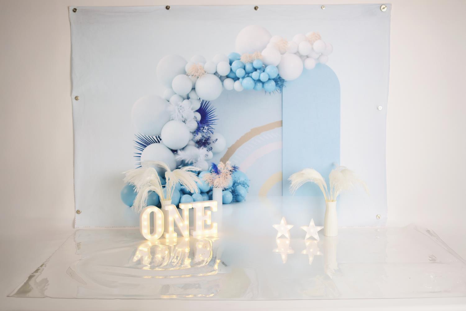 Kate Blau Boho Cake Smash Foto Kit