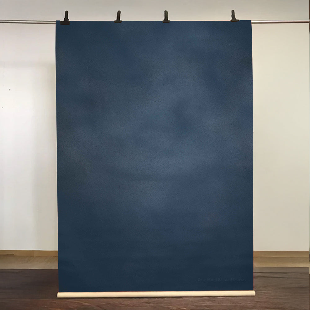 Kate Handgemalt Abstrakte Beschaffenheit Blau Hintergrund Leinwand