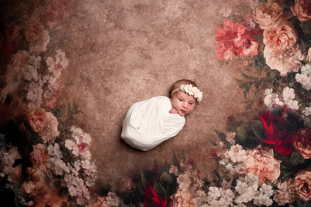 Kate Fine Art Dark/Brown Floral Zusammenklappbarer Hintergrund Fotografie 5X6.5ft(1.5x2m) - Kate Backdrop.de