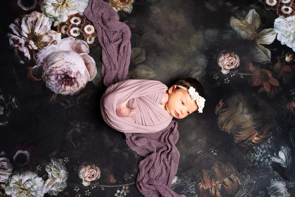 Kate Fine Art Dark/Brown Floral Zusammenklappbarer Hintergrund Fotografie 5X6.5ft(1.5x2m) - Kate Backdrop.de