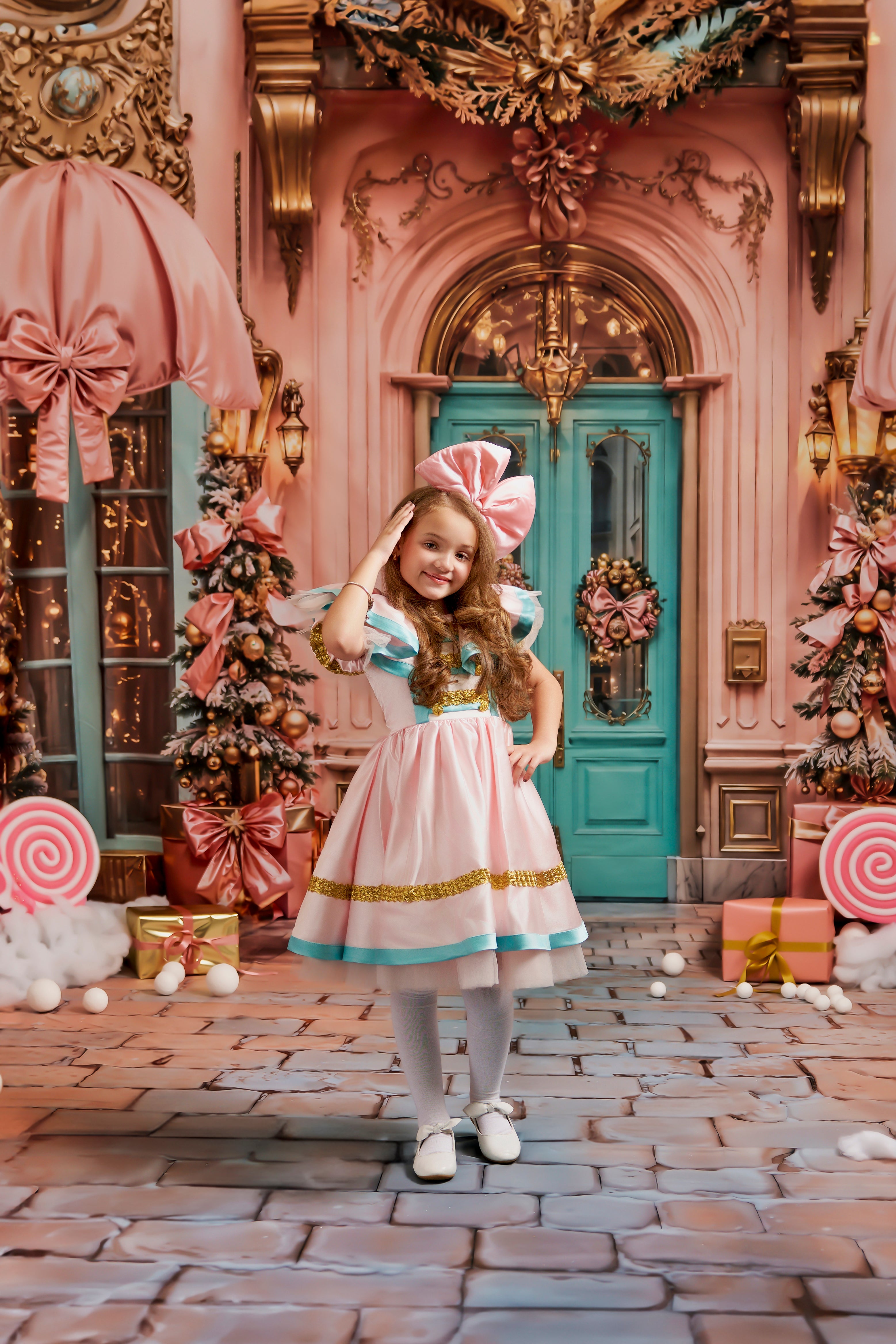 Kate Weihnachten Rosa Süßwarenladen Raumset Fotografie-Set Fotohintergründe & Requisiten Themenpaket