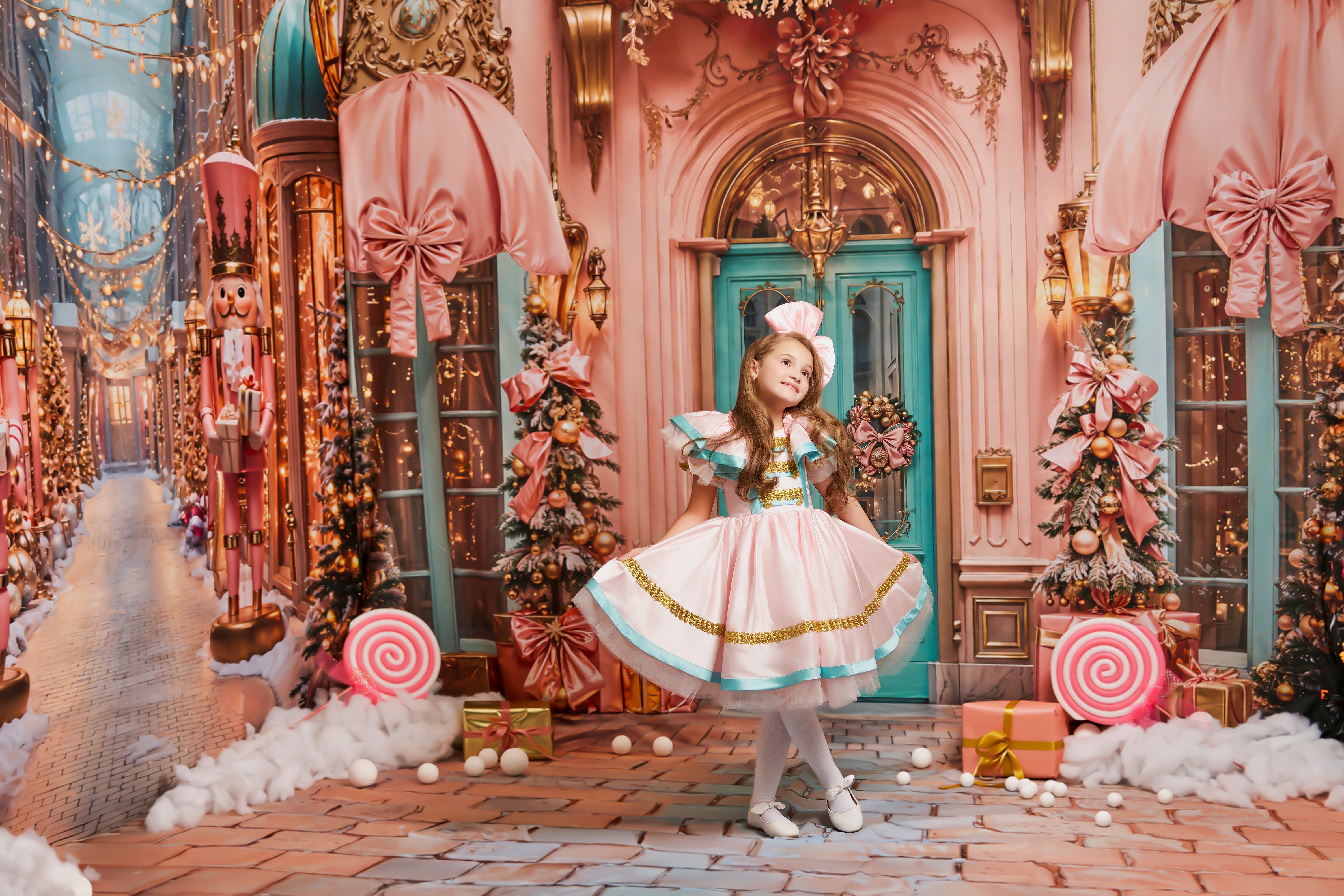 Kate Weihnachten Rosa Süßwarenladen Raumset Fotografie-Set Fotohintergründe & Requisiten Themenpaket