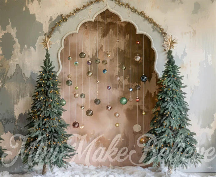 Kate Weihnachten Boho Retro Floral Bogen Kulisse Entworfen von Mini MakeBelieve - Kate Backdrop.de