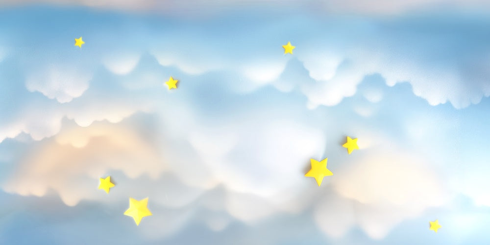 Kate Blauer Himmel Verträumte Wolken Sterne Boden Gummibodenmatte für Fotografie von Mini MakeBelieve
