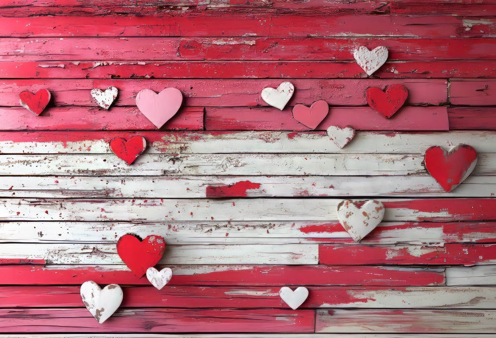 Kate Valentinstag Rotes Herz aus Holz Gummibodenmatte für Fotografie von Mini MakeBelieve