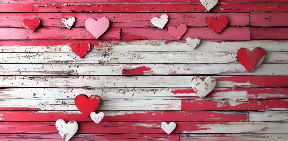 Kate Valentinstag Rotes Herz aus Holz Gummibodenmatte für Fotografie von Mini MakeBelieve