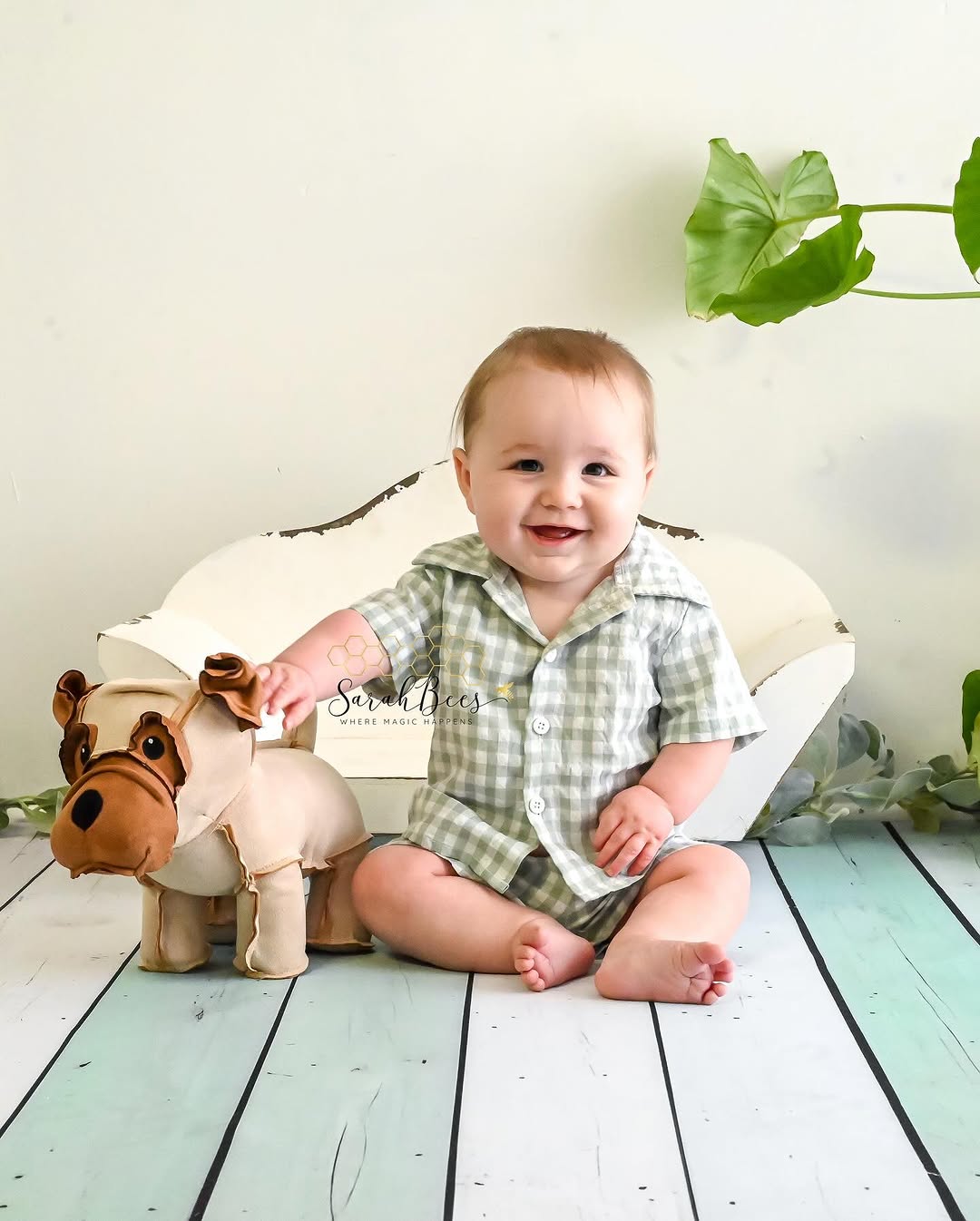 Kate Minzweiße Holzdiele Gummibodenmatte für Fotografie von Mini MakeBelieve - Kate Backdrop.de