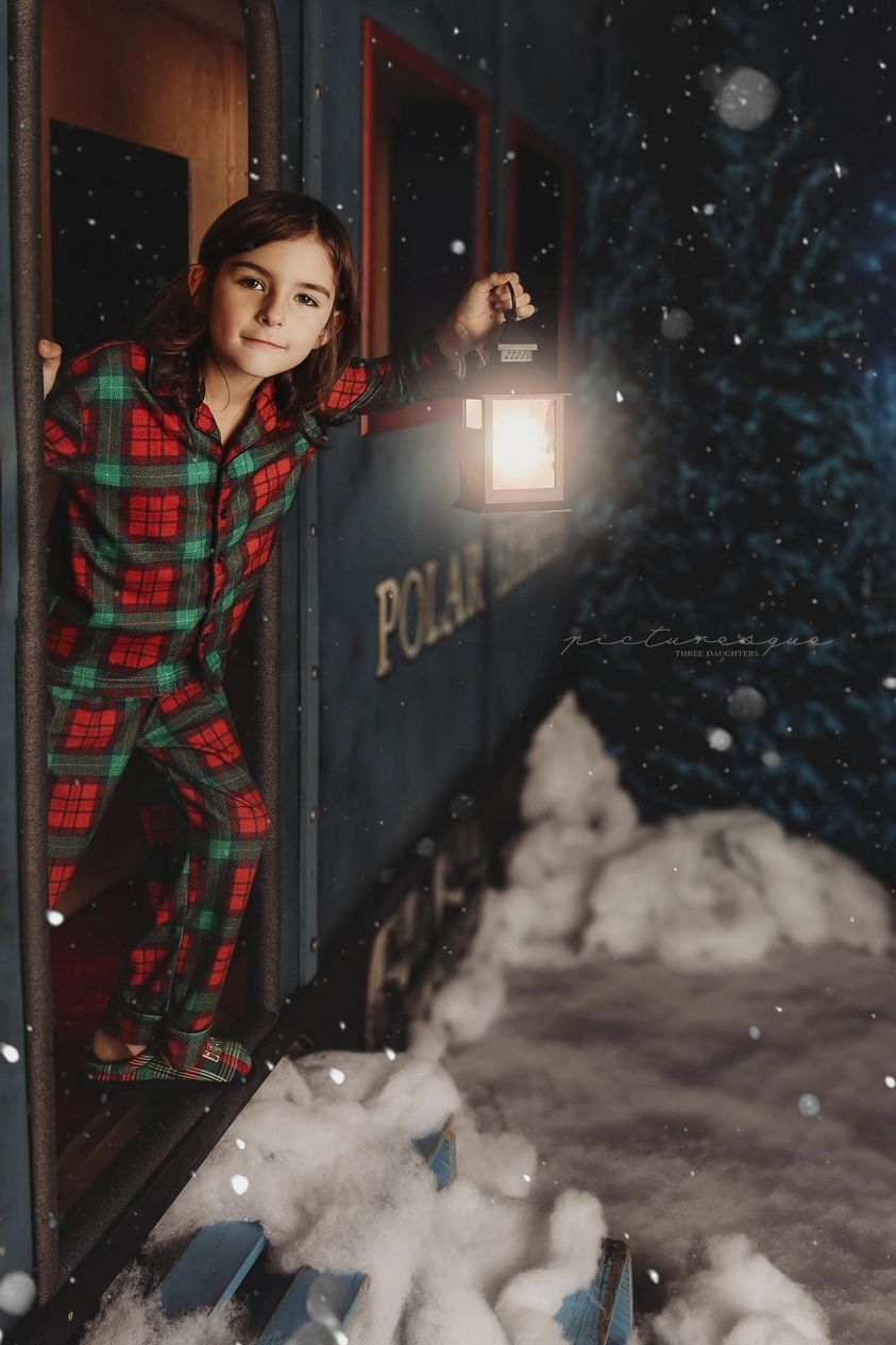 Kate Weihnachten Hintergrund Sterne Nacht Schneewald Winter Entworfen von JS Fotografie - Kate Backdrop.de