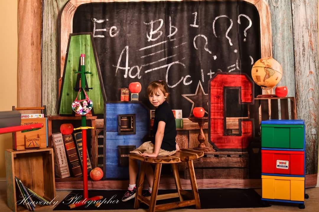 Kate Zurück zur Schule Sommer Tafel ABC Fleece Hintergrund - Kate Backdrop.de