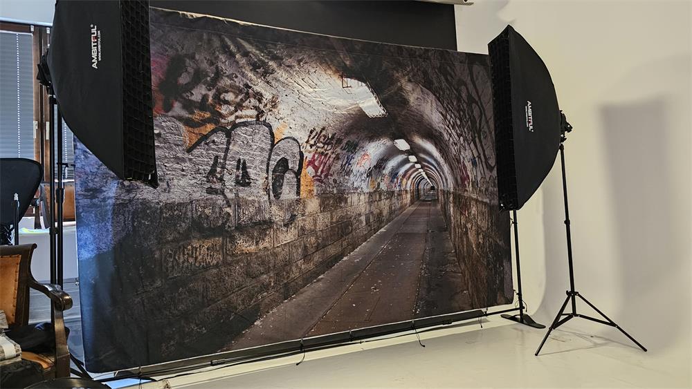 Kate Graffiti Wand Tunnel Gebäude Hintergrund für Fotografie