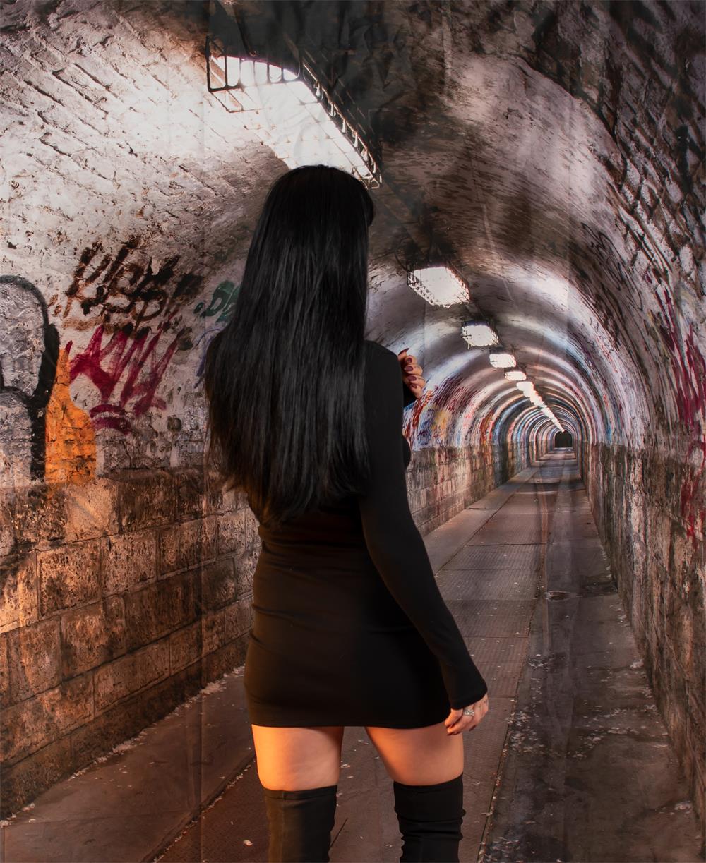 Kate Graffiti Wand Tunnel Gebäude Hintergrund für Fotografie - Kate Backdrop.de