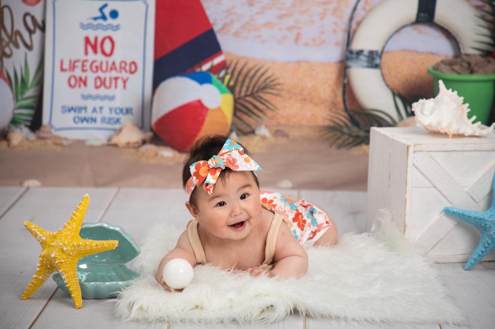 Kate Strand Meer Sommer Urlaub Hintergrund für Fotografie entworfen von Megan Leigh Photography - Kate Backdrop.de