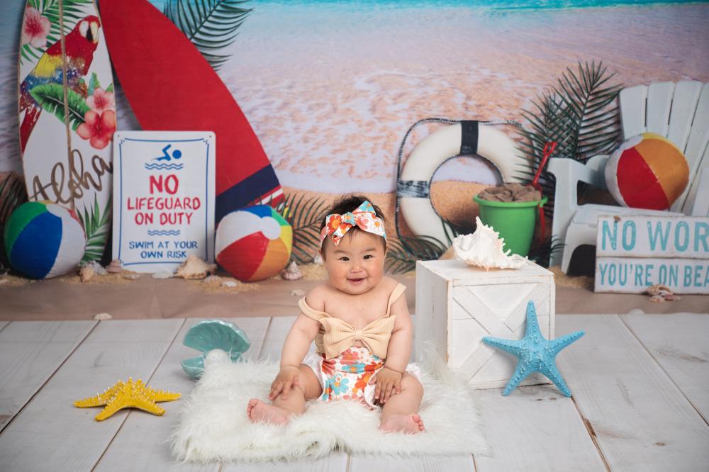 Kate Strand Meer Sommer Urlaub Hintergrund für Fotografie entworfen von Megan Leigh Photography - Kate Backdrop.de