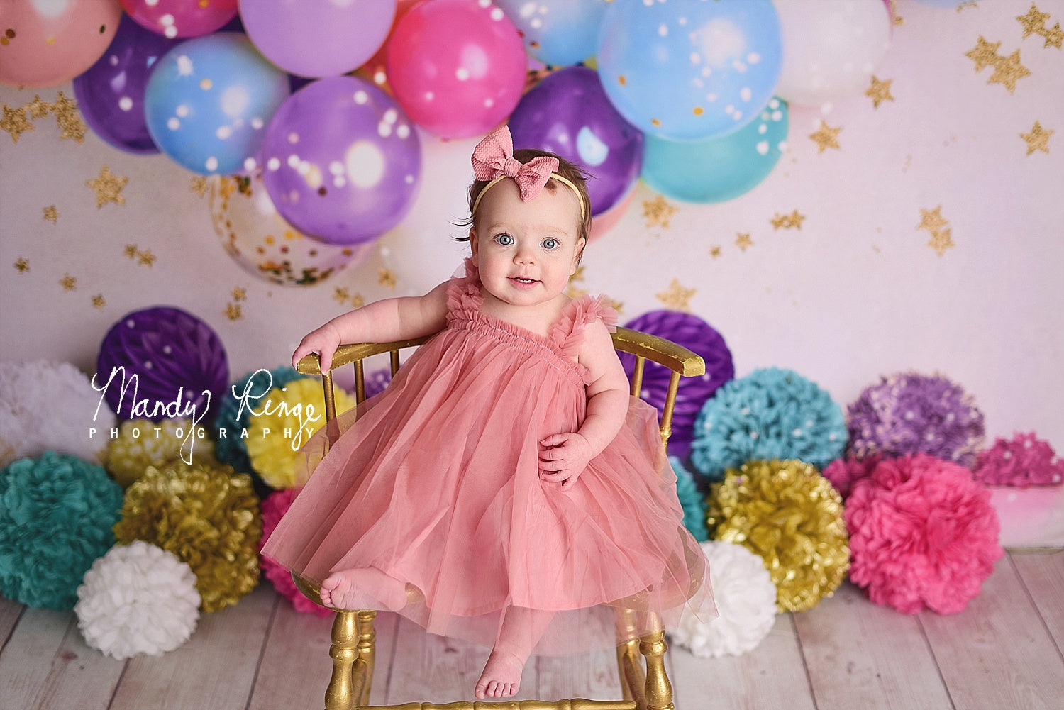 Kate Geburtstags-Ballone und Sterne Hintergrund Entworfen von Mandy Ringe Photography - Kate Backdrop.de