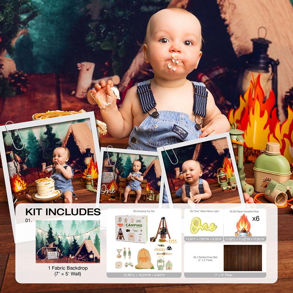 Kate Camping Cake Smash Geburtstag Foto Kit - Kate Backdrop.de