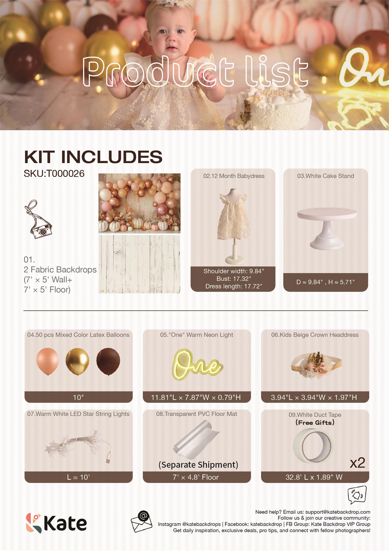 Kate Boho Kürbisse Cake Smash Foto Kit