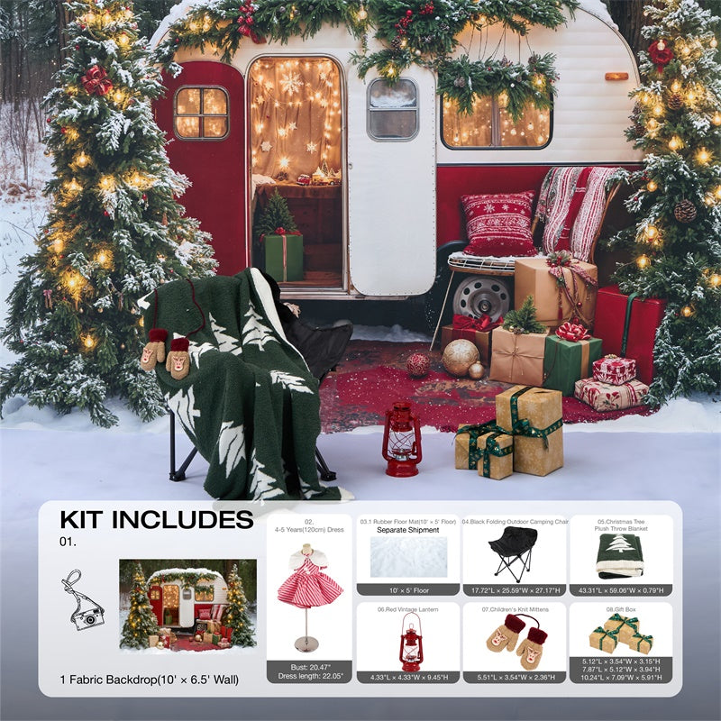 Kate Winter Weihnachten Baum Camper RV Geschenke Foto-Kit - Kate Backdrop.de