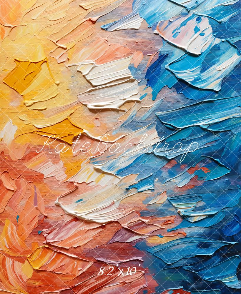 Kate Abstrakt Ölfarbe Textur Bunt Hintergrund Entworfen von GQ - Kate Backdrop.de
