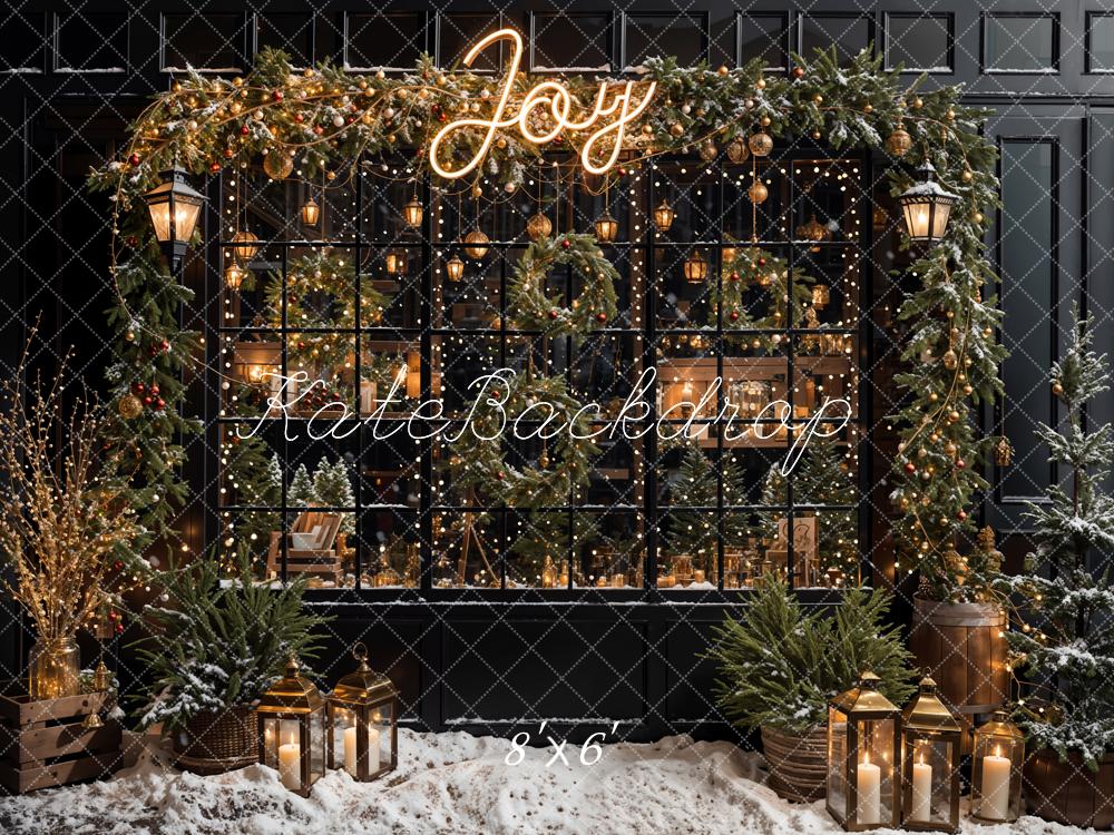 Kate Weihnachten Fenster Girlande Lichter Hintergrund Entworfen von Emetselch - Kate Backdrop.de