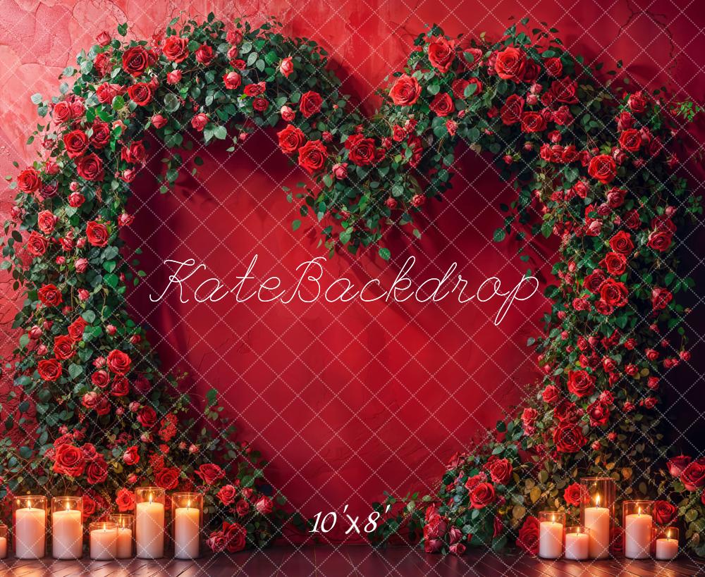 Kate Valentinstag Herz Rosen Rot Fleece Hintergrund Entworfen von Emetselch